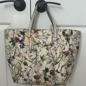 Gucci floral waxed canvas tote
